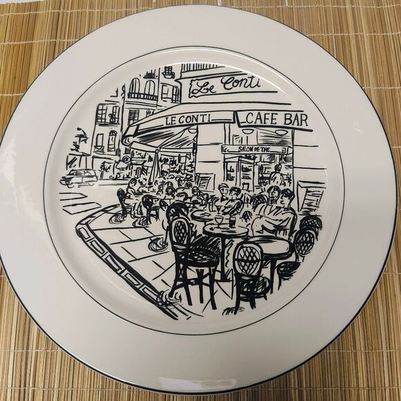 2 Mikasa dinner plates HK 114 "Parisian Scenes" by Susan Steinberg - VTG - Picture 2 of 10
